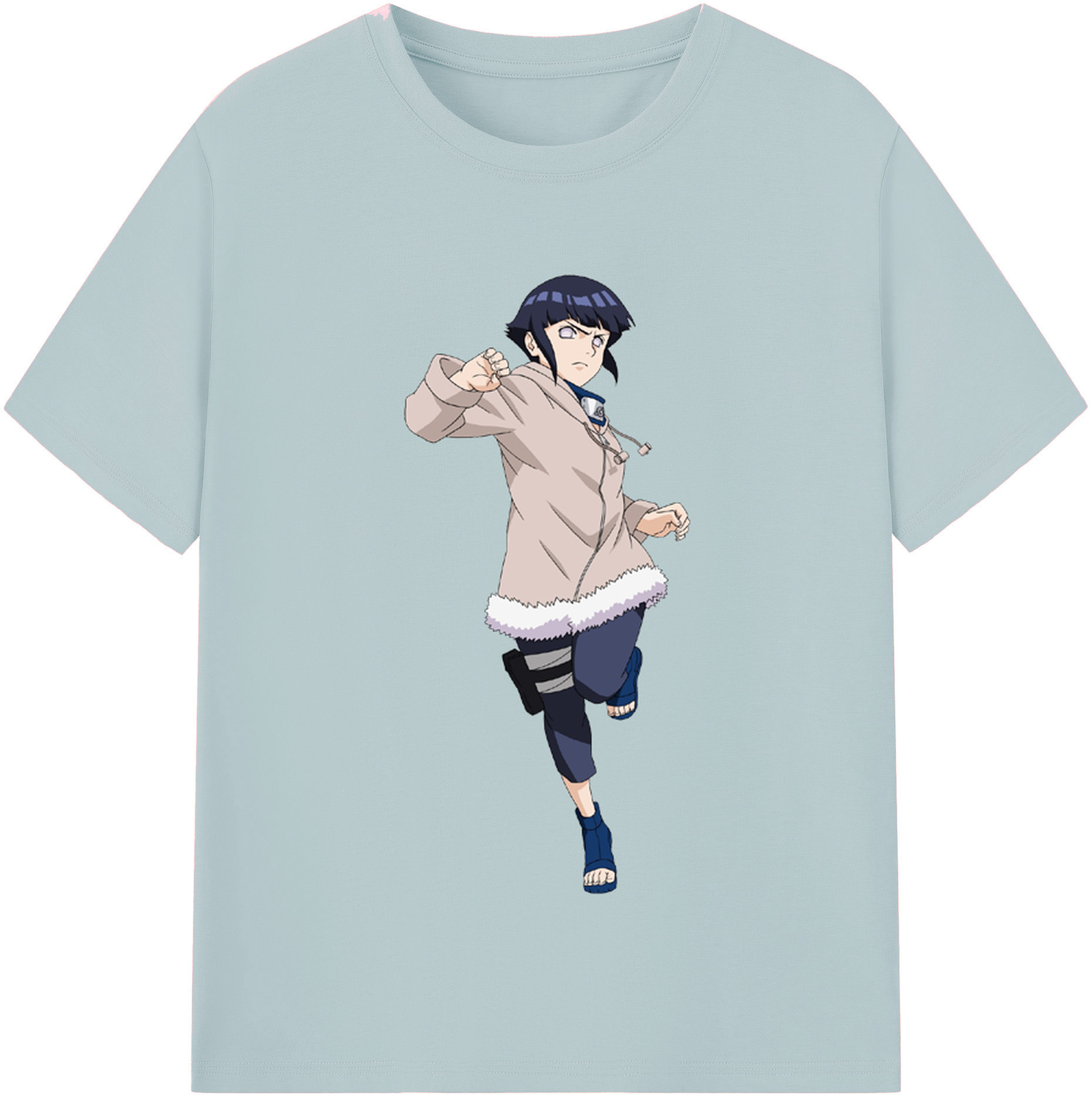 （画像用） NARUTO -ナルト- 日向ヒナタ Hyūga Hinata 綿100％半袖Tシャツ（フロントプリント）